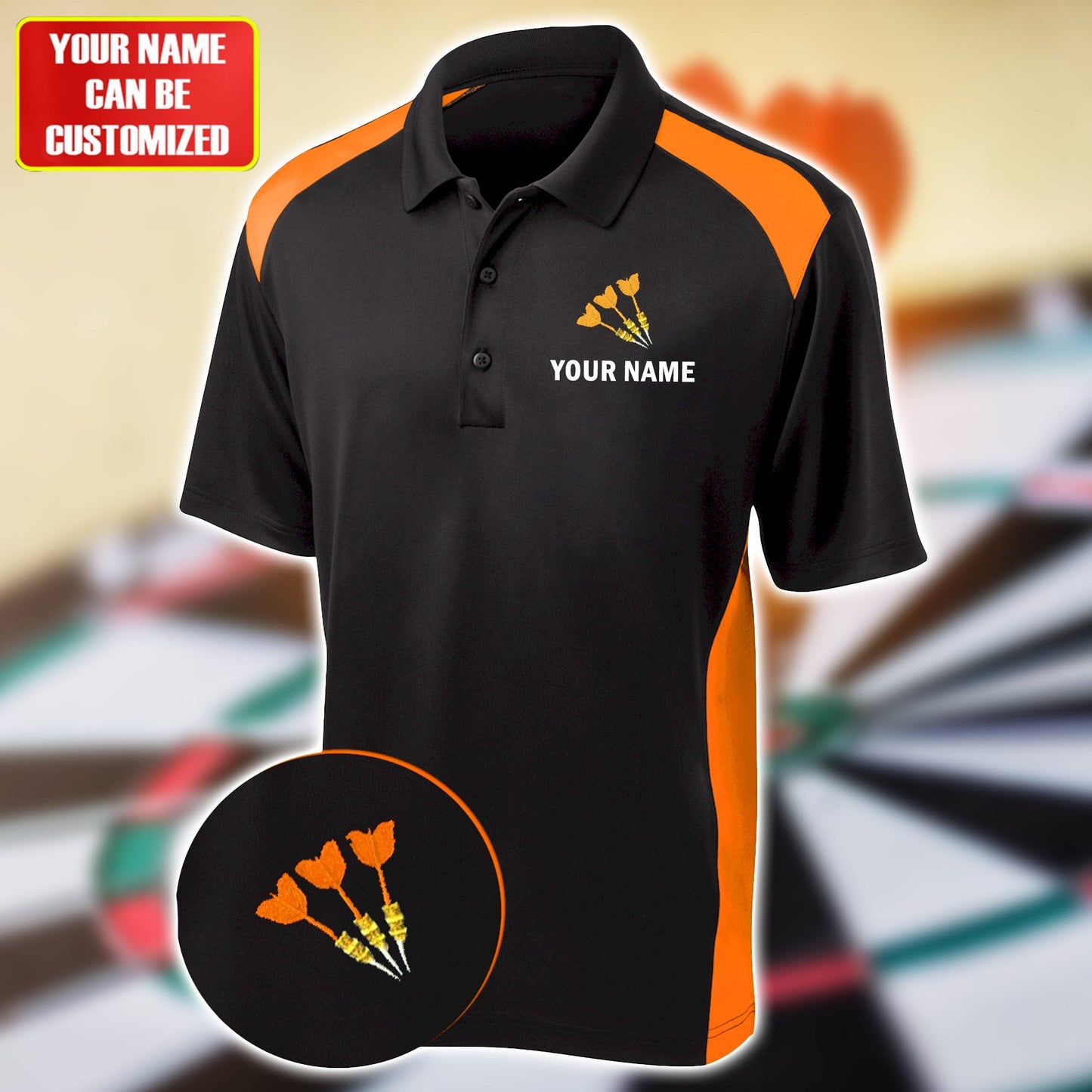Personalized Name Darts Player All Over Printed Unisex Shirt Orange Version P220301