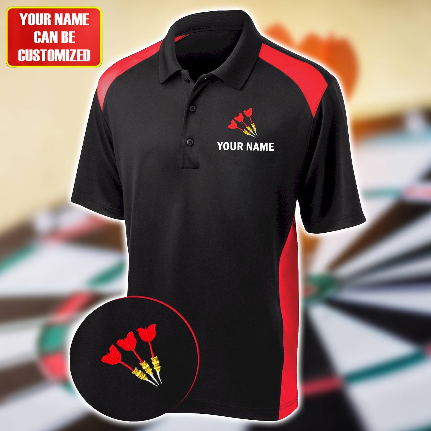 Personalized Name Darts Player All Over Printed Unisex Shirt Red Version P220301