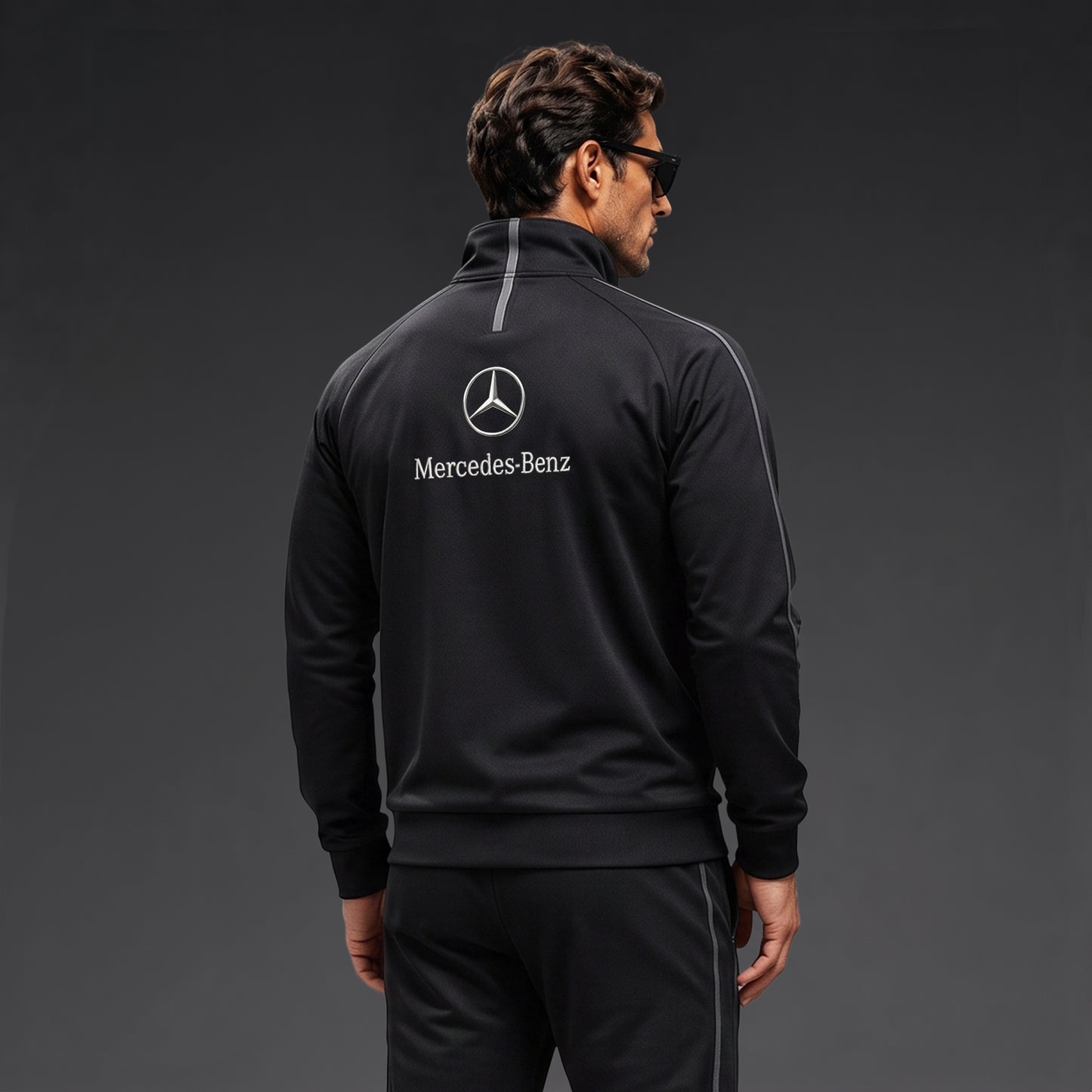 Personalized Merc Amg Zipper Stand Collar Jacket