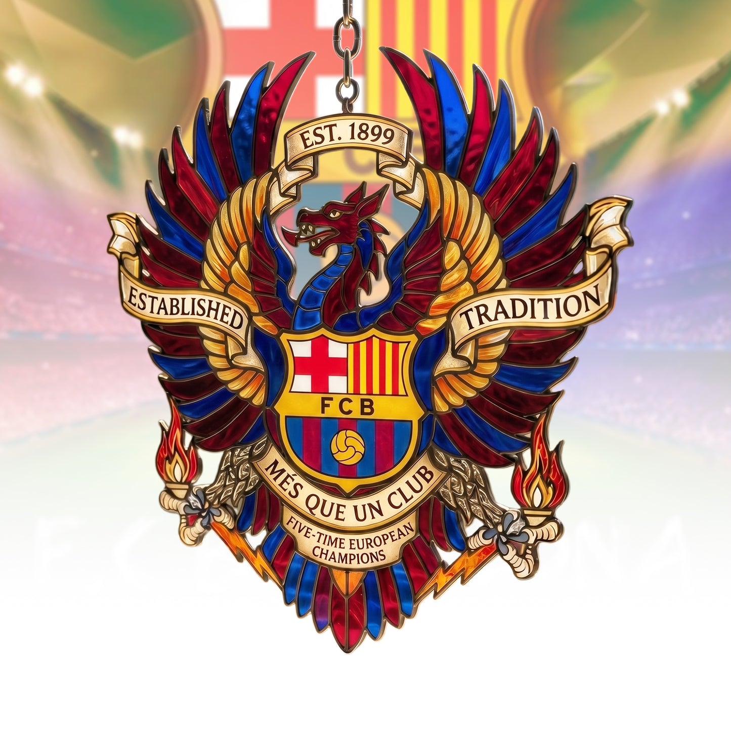 Barca FC Suncatcher Home Decor Home 3D Visual Effect