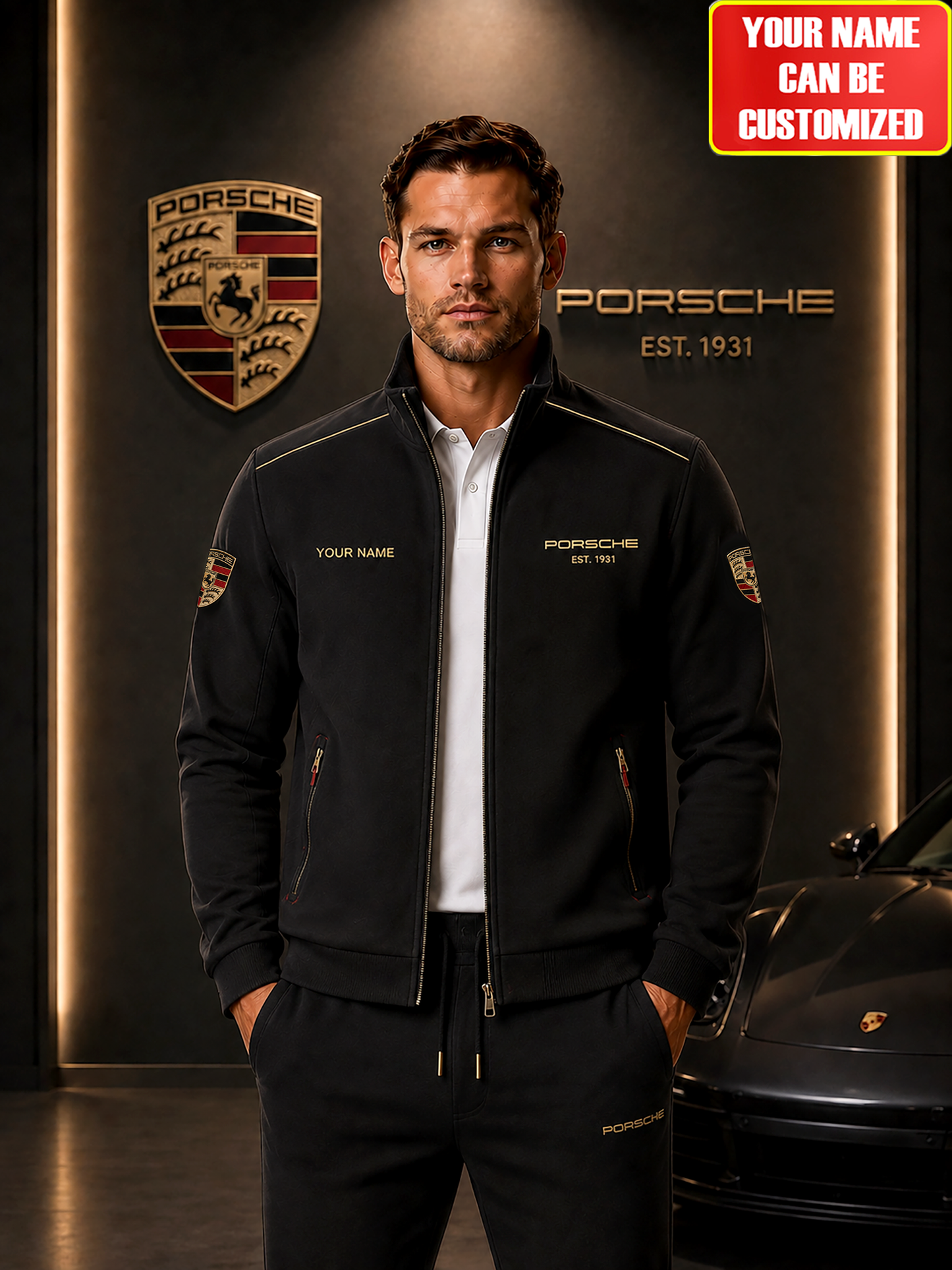 Personalized Pors Est.1931 Zipper Stand Collar Jacket V2