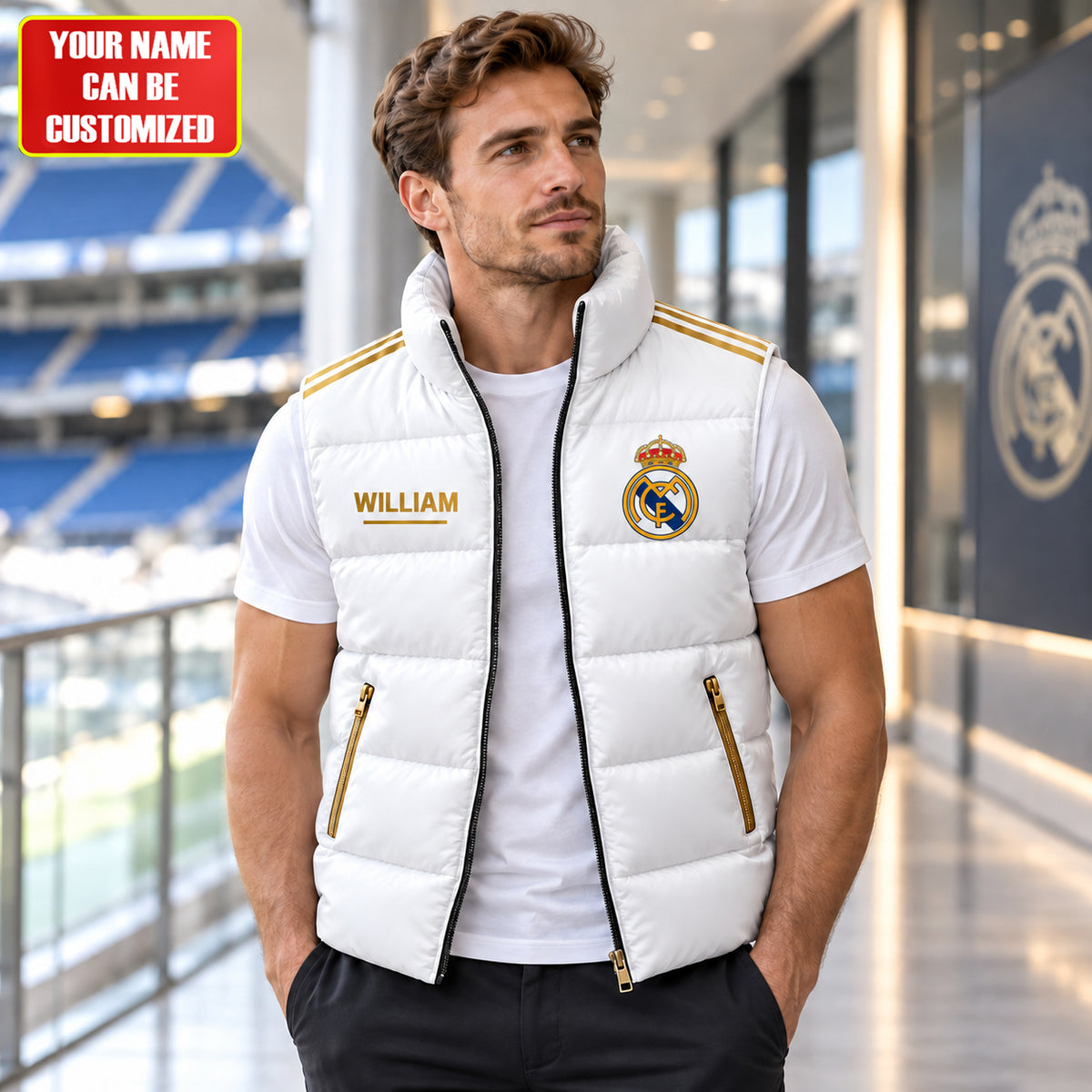 Real Hala Madrid 2026 Sleeveless Puffer Vest Jacket
