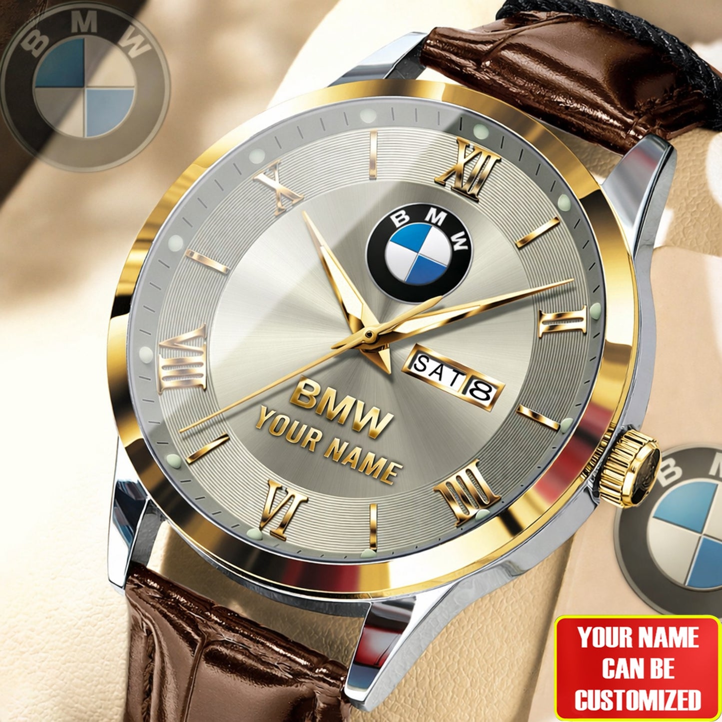 Personalized BW Luxury Leather Strap Watch