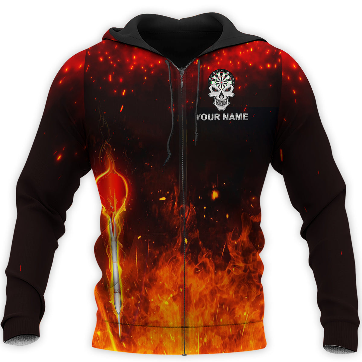 Personalized Name One more Darts Fire All Over Printed Unisex Shirt - P270701