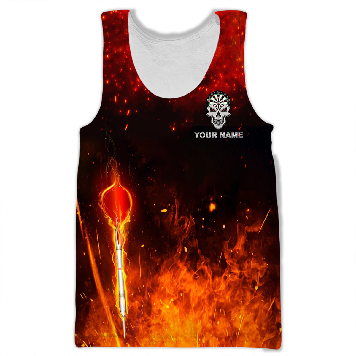 Personalized Name One more Darts Fire All Over Printed Unisex Shirt - P270701