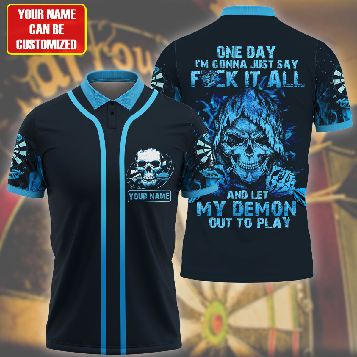 Personalized Name Darts Demon Skull 3D Shirt P280702