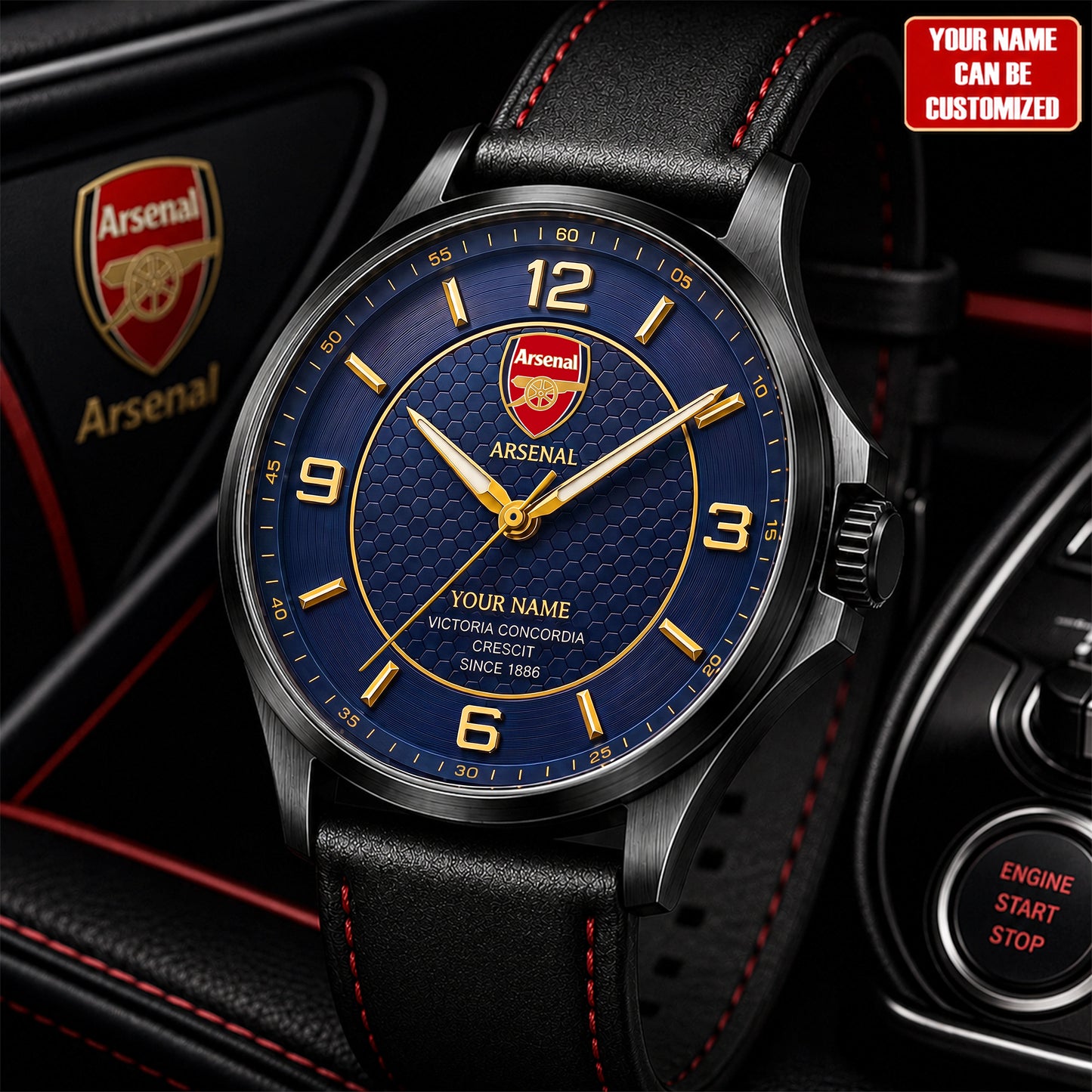 Personalized Arsenal Luxury Leather Strap Watch