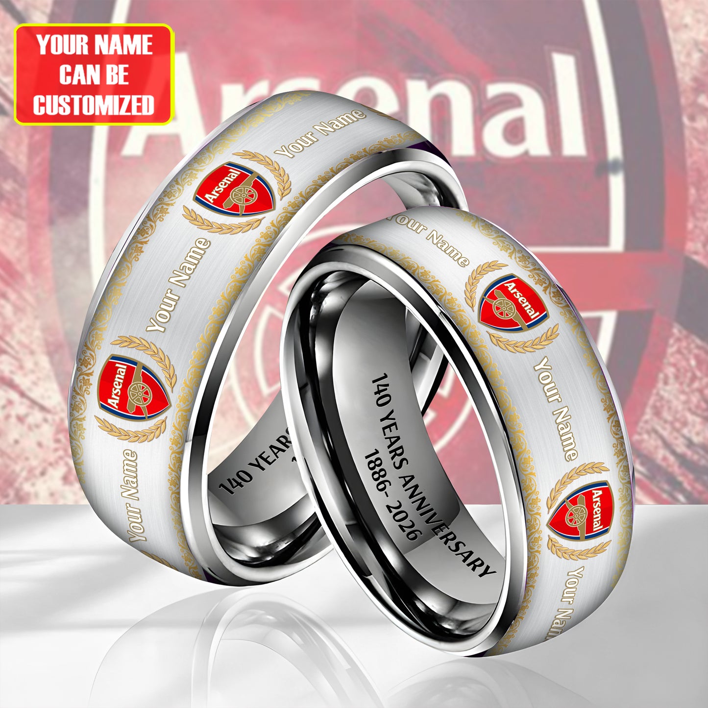 Personalized Arsenal 140 Years Anniversary Custom Alloy Ring