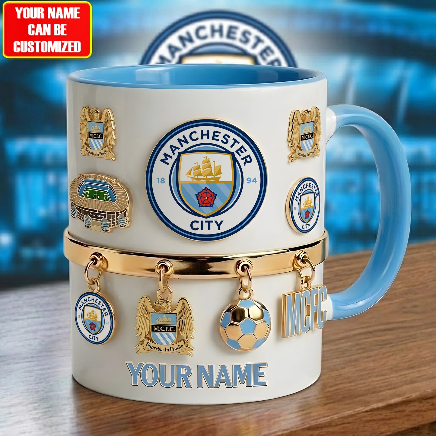 Man City Accent Mug , Cream Mug Gifts , Holiday Gifts V3