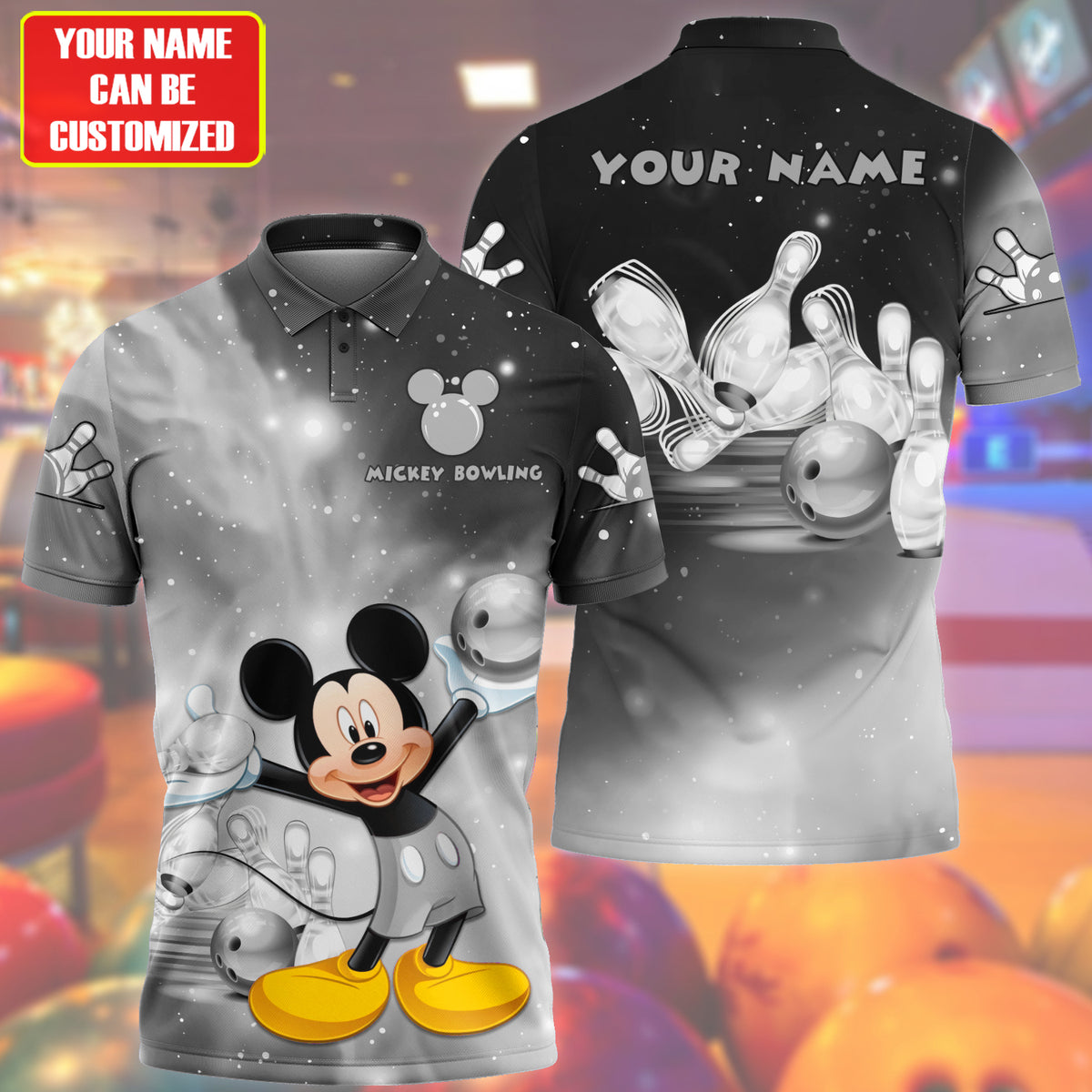 Personalized Name Black Mk Bowling All Over Printed Unisex Shirt Q020501