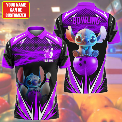 Personalized Name Cute ST Bowling Purple Version All Over Printed Unisex Shirt Q020706