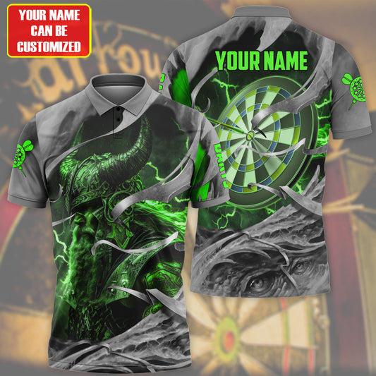 Personalized Name Green Vikings Darts All Over Printed Unisex Shirt Q030803