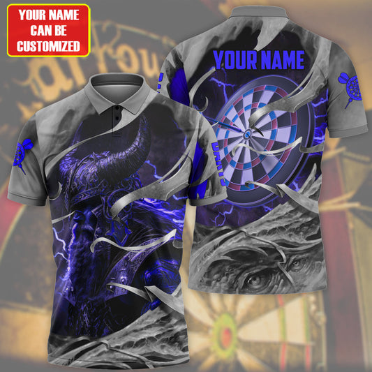 Personalized Name Blue Vikings Darts All Over Printed Unisex Shirt Q030803