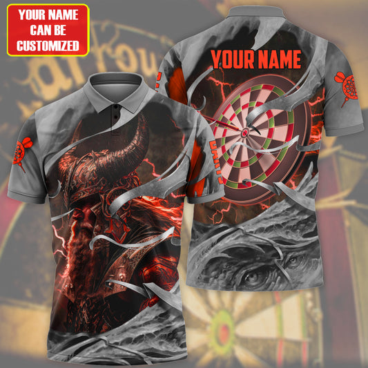 Personalized Name Red Vikings Darts All Over Printed Unisex Shirt Q030803