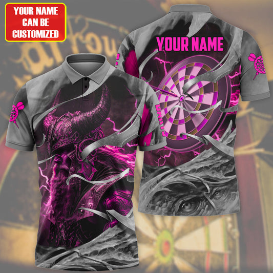 Personalized Name Pink Vikings Darts All Over Printed Unisex Shirt Q030803