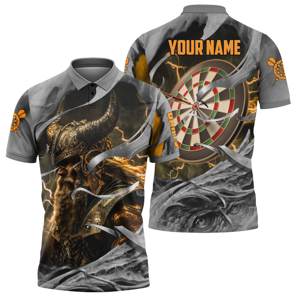 Personalized Name Yellow Vikings Darts All Over Printed Unisex Shirt Q030803