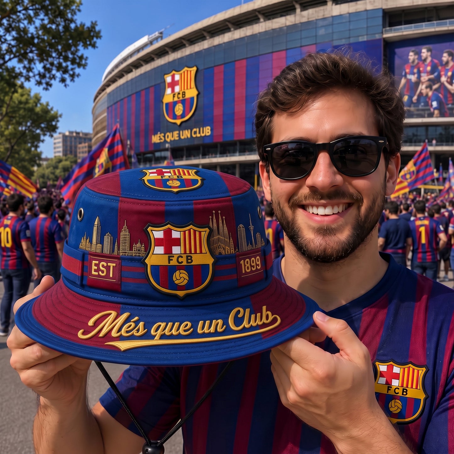 Barca FC EST 1899 Embroidery Bucket Hat