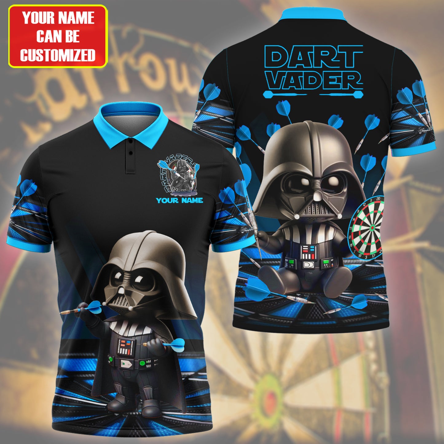 Personalized Name Dart Vader Q2 Teal Version All Over Printed Unisex Shirt Q040705
