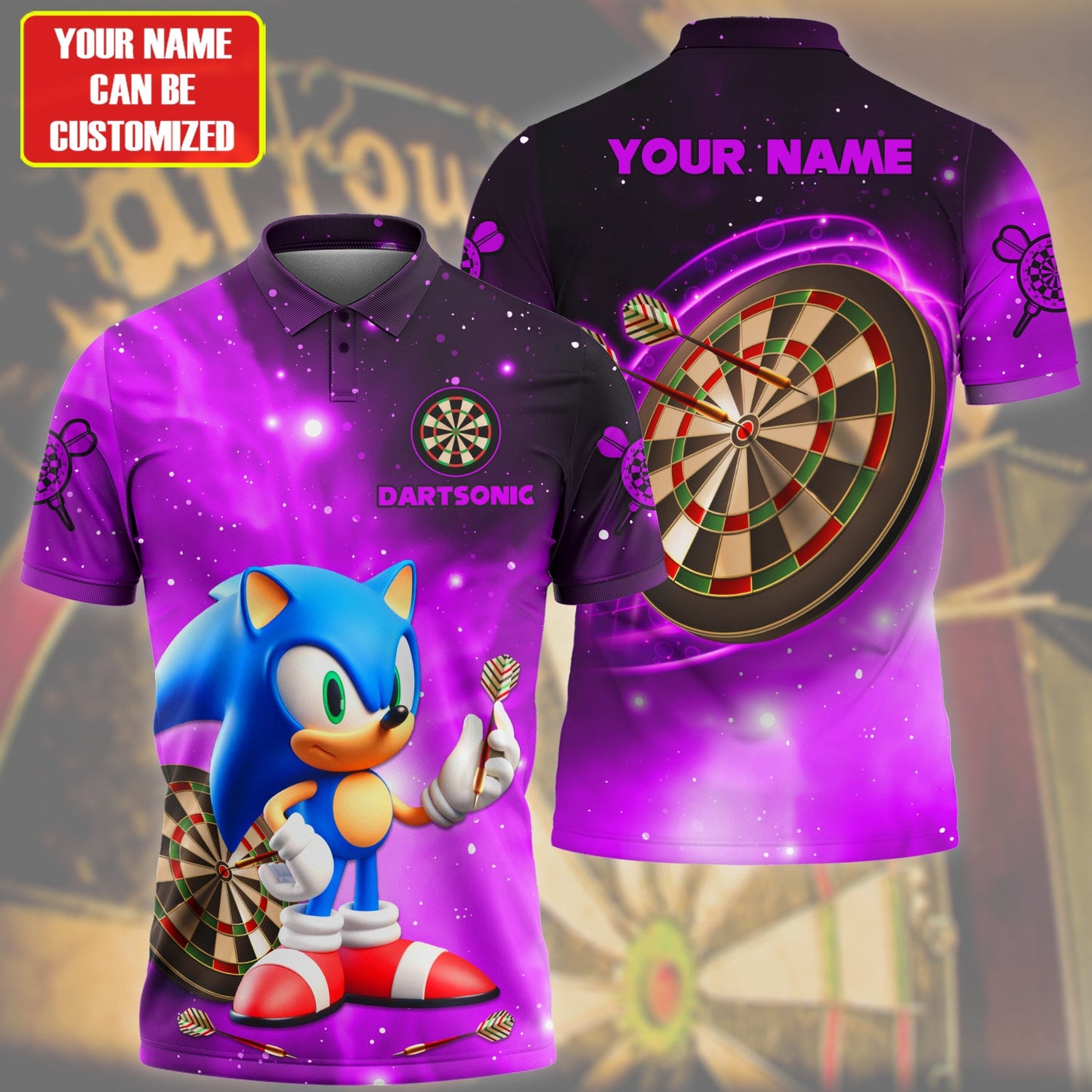 Personalized Name Dartsonic Purple Version All Over Printed Unisex Shirt Q050202