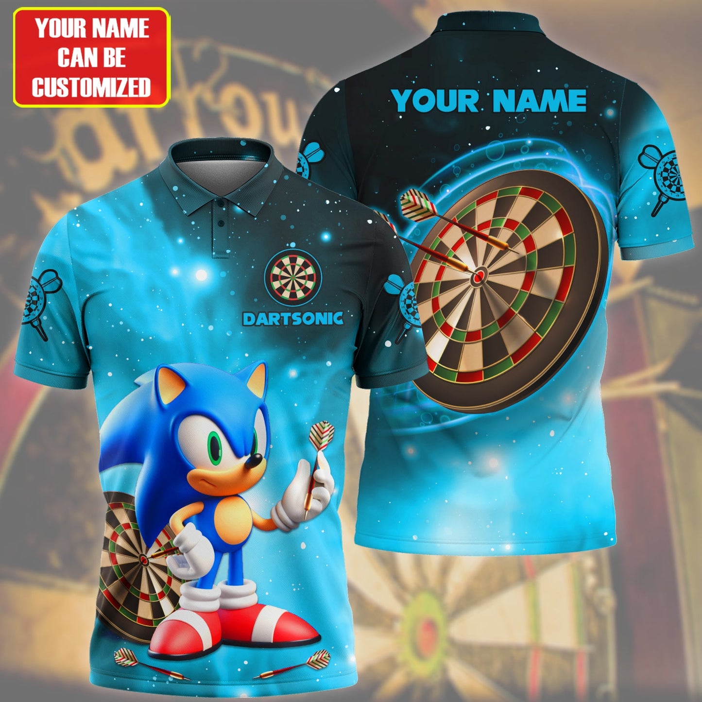 Personalized Name Dartsonic Teal Version All Over Printed Unisex Shirt Q050202