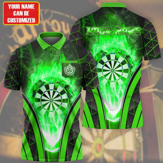 Personalized Name Green Darts Flame All Over Printed Unisex Shirt Q050406