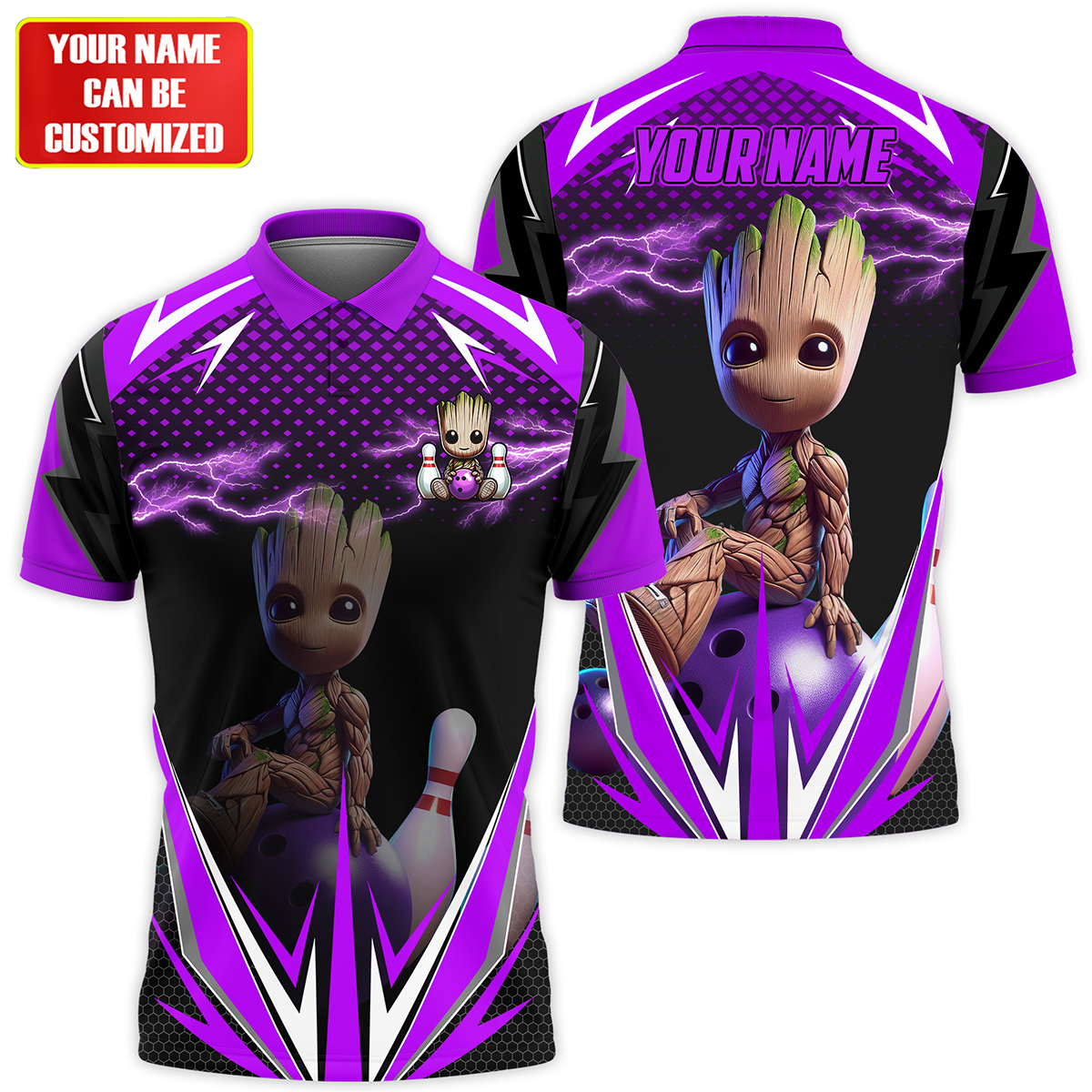 Personalized Name Purple Gr Bowling Q7 All Over Printed Unisex Shirt Q050702