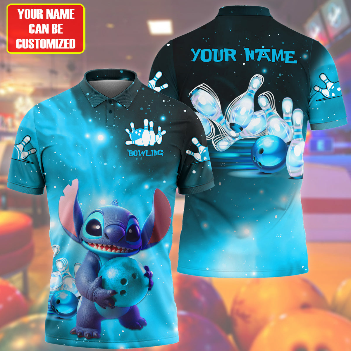 Personalized Name Teal ST Bowling All Over Printed Unisex Shirt Q060502