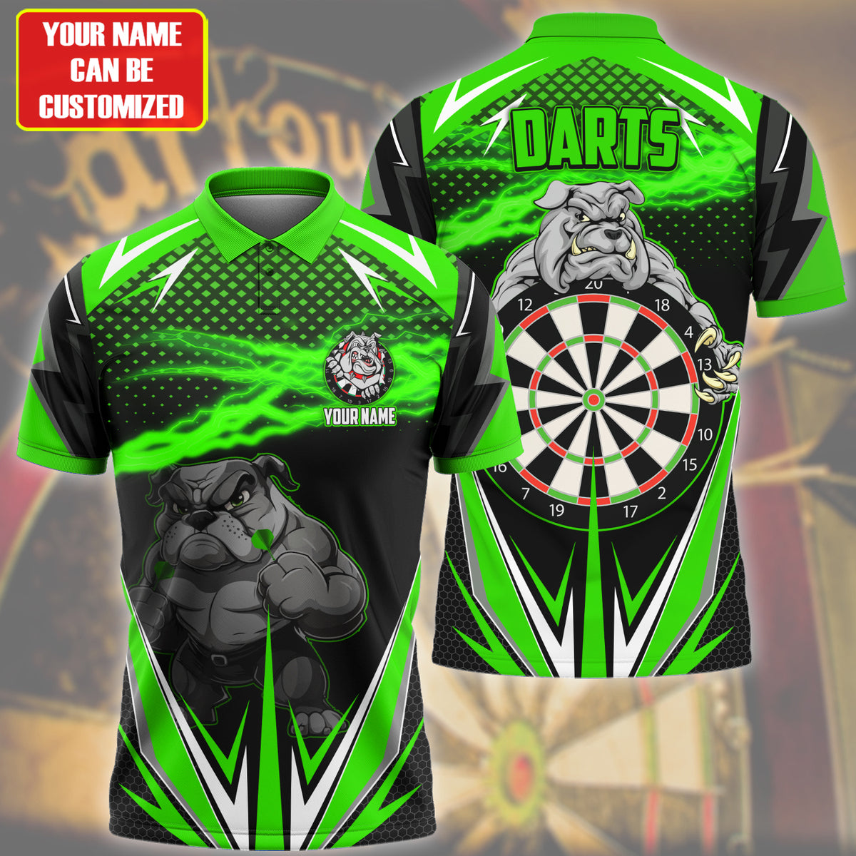 Personalized Bulldog Darts Green Version All Over Printed Unisex Shirt Q061104