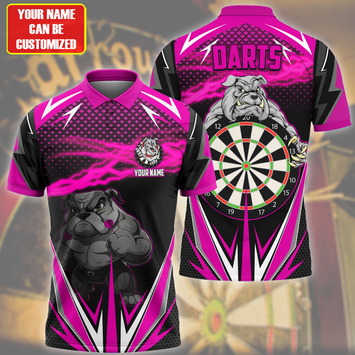 Personalized Bulldog Darts Pink Version All Over Printed Unisex Shirt Q061104