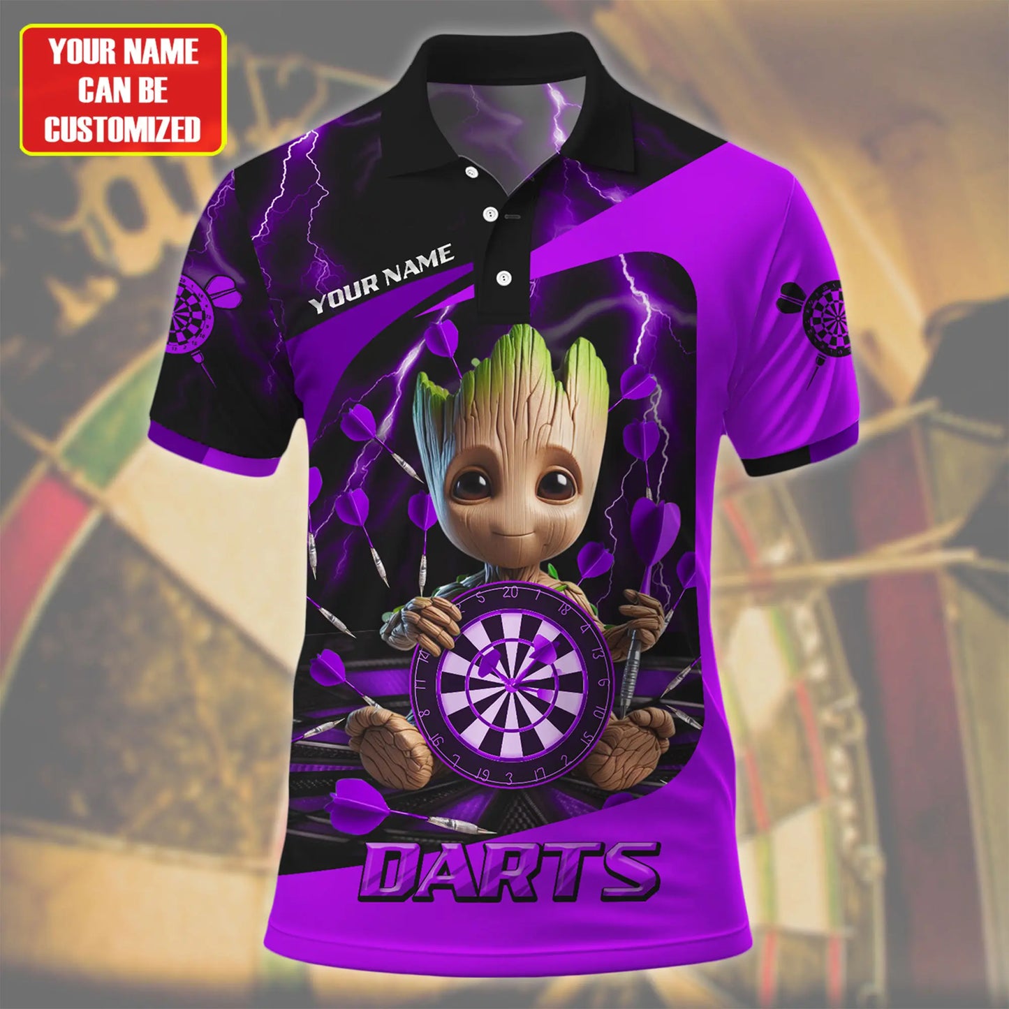 Personalized Name Gr Darts Thunder Purple Version All Over Printed Unisex Shirt Q061210
