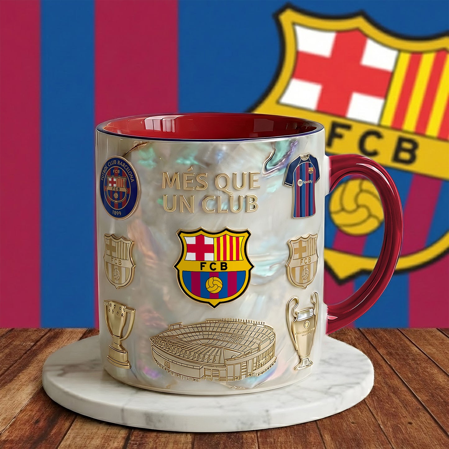 Barca FC Dream Accent Mug , Cream Mug Gifts , Holiday Gifts