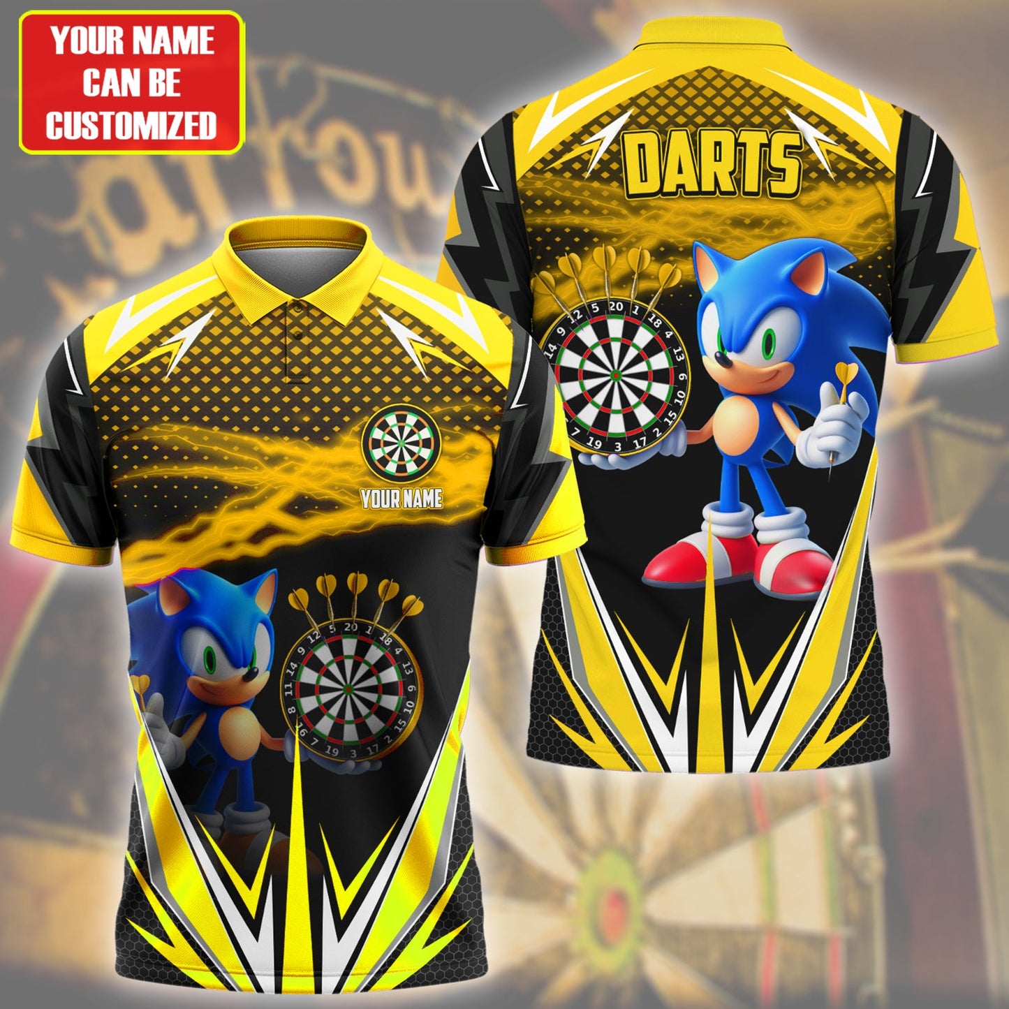 Personalized Name Yellow Sn Darts All Over Printed Unisex Shirt Q070204