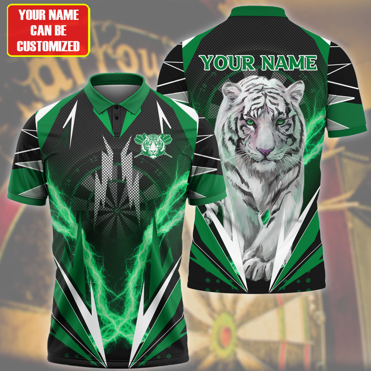 Personalized Name Tiger Darts Green Version All Over Printed Unisex Shirt Q070606
