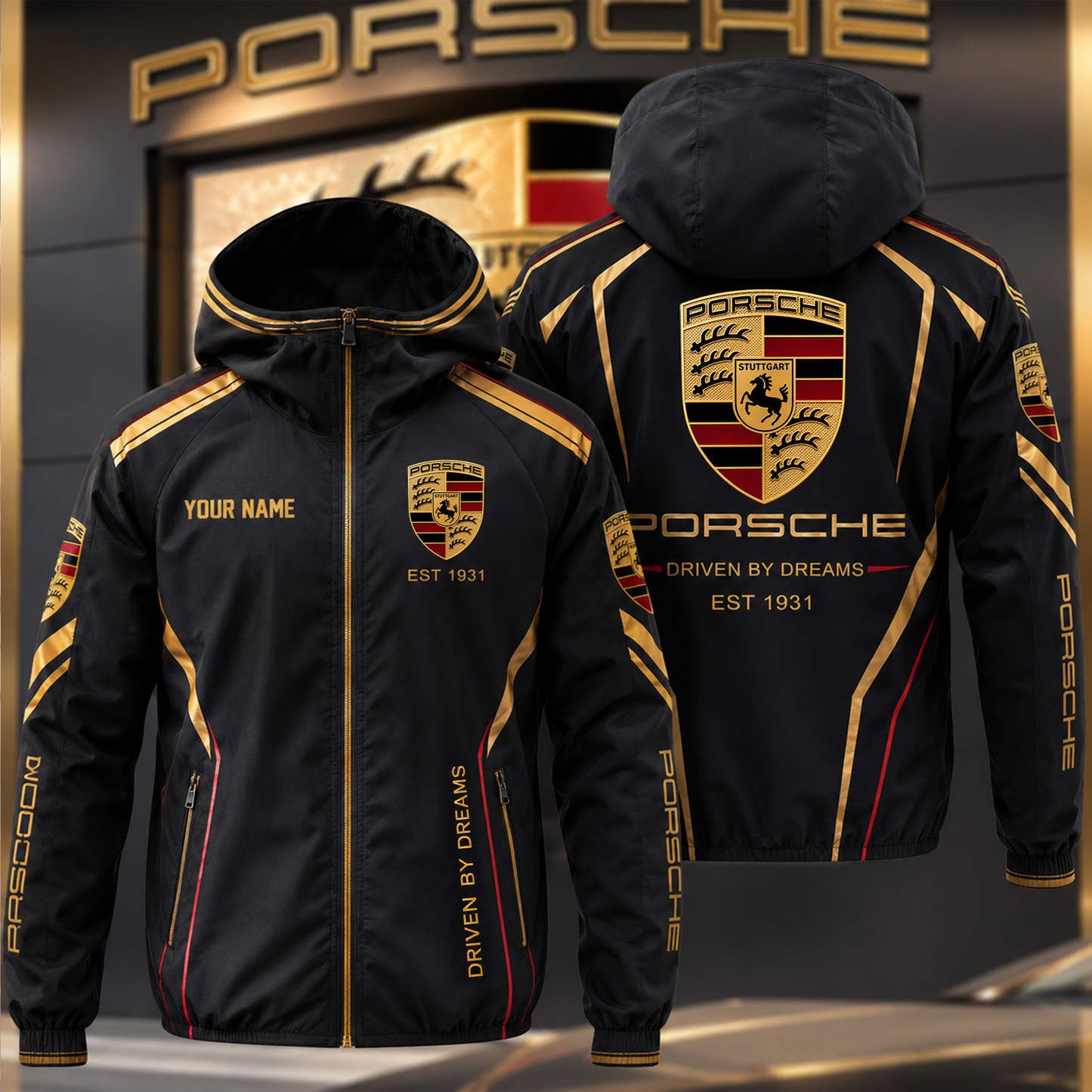 Personalized Pors Driven By Dreams 2026 Sport Windproof Rush Jacket