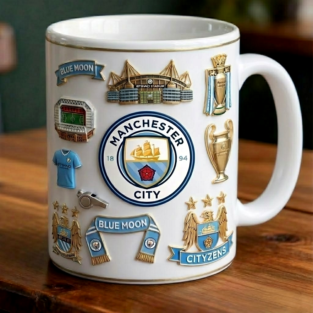Man City Accent Mug , Cream Mug Gifts , Holiday Gifts V2