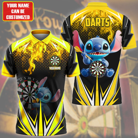 Personalized Name St Darts Fire Yellow Version All Over Printed Unisex Shirt Q080303