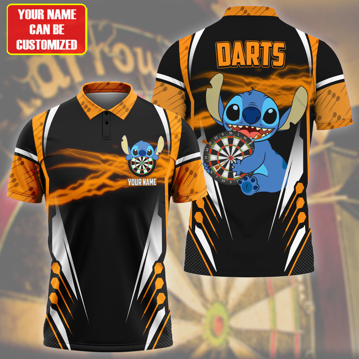 Personalized Name St Darts Q2 Orange Version All Over Printed Unisex Shirt Q090401