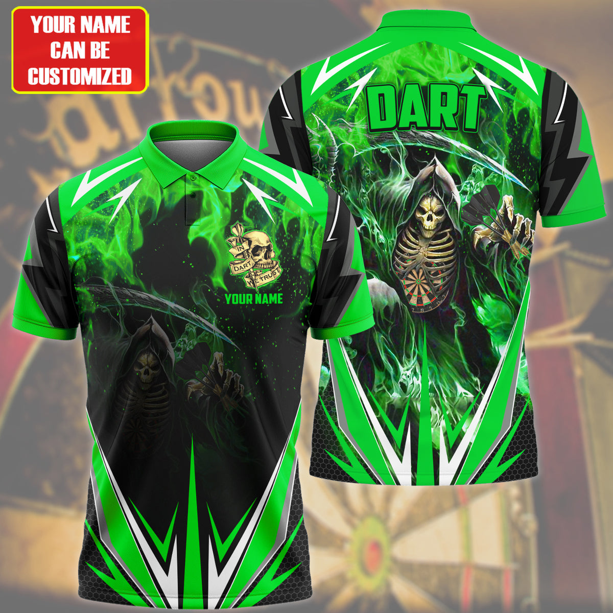 Personalized Name Reaper Darts Green Version All Over Printed Unisex Shirt Q090603