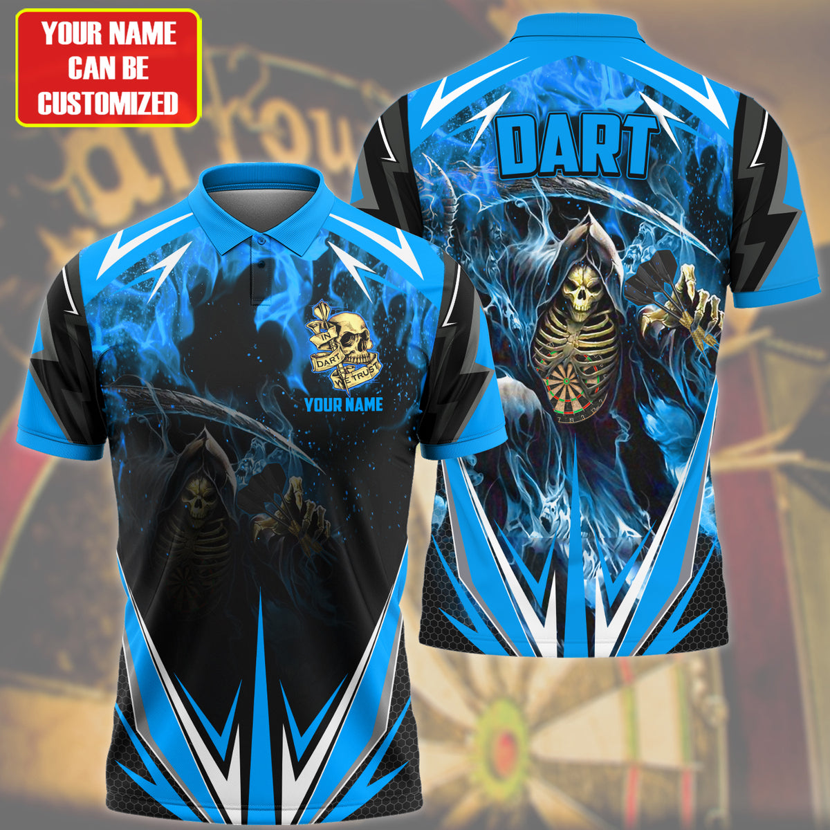Personalized Name Reaper Darts Teal Version All Over Printed Unisex Shirt Q090603