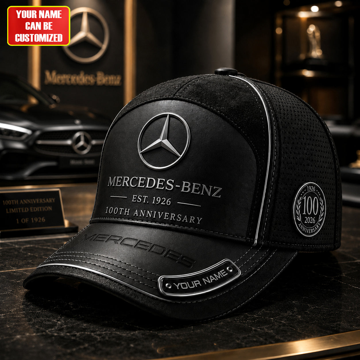 Personalized Merc Leather Vintage 100th Anniversary Classic Cap V4 (1926-2026)