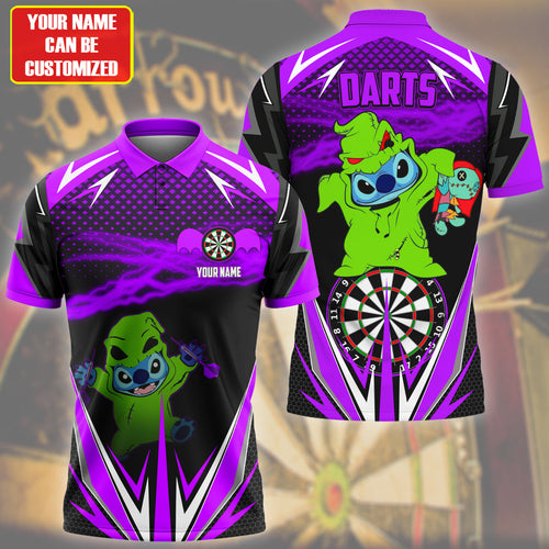Personalized Name St Darts Halloween Purple Version All Over Printed Unisex Shirt Q100804