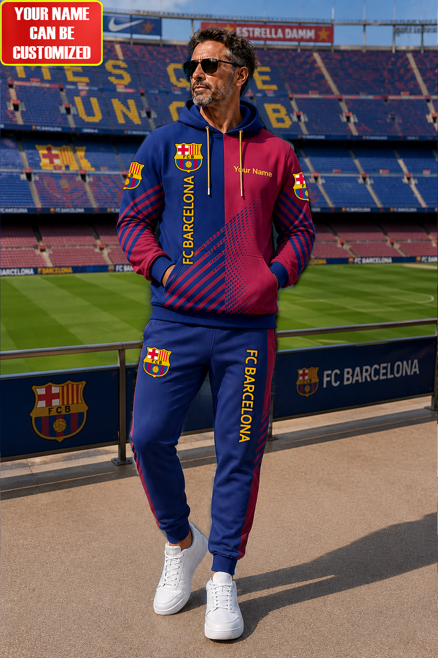 Personalized Barca FC Sport 2026 3D All over Printed Hoodie and Sweatpants set