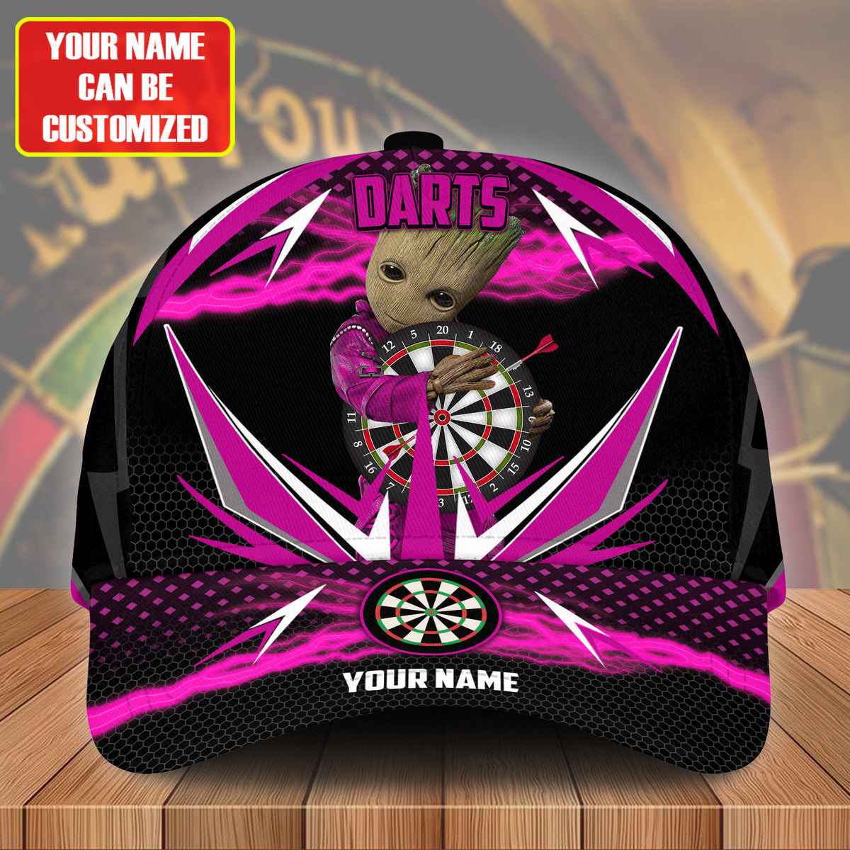 Personalized Name Pink Gr Darts Classic Cap Q120301