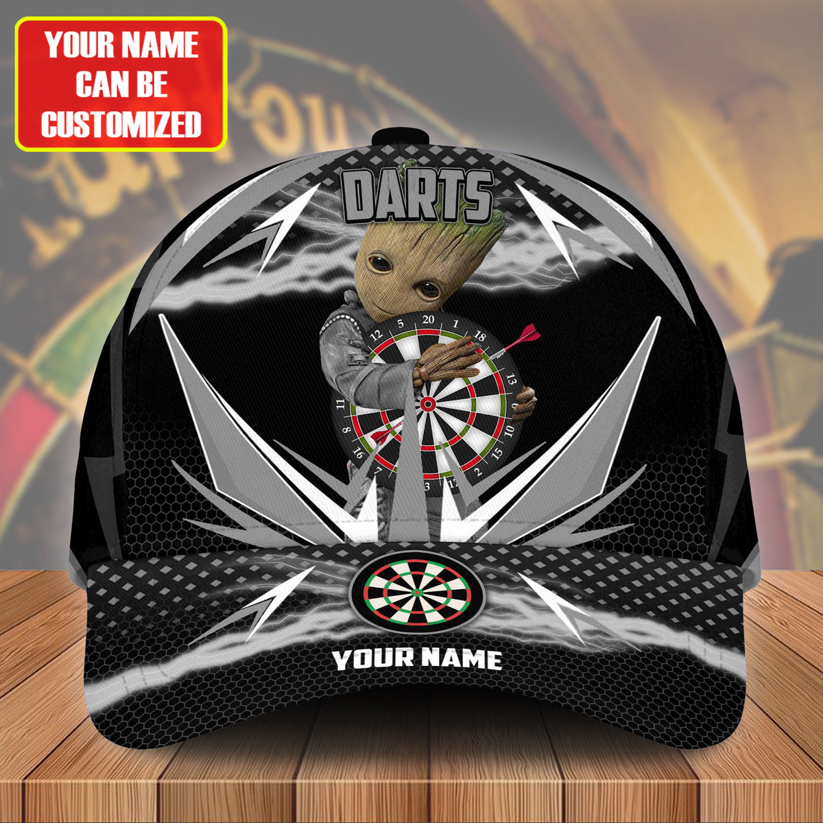 Personalized Name Black Gr Darts Classic Cap Q120301