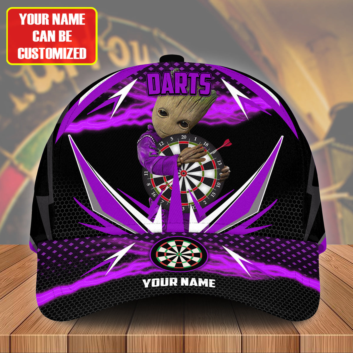 Personalized Name Purple Gr Darts Classic Cap Q120301