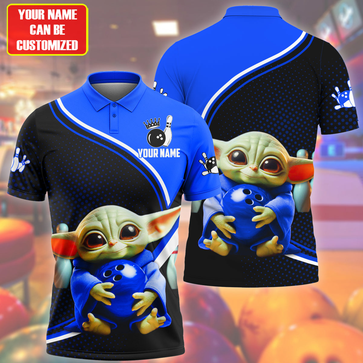 Personalized Name Blue Yd Bowling Q4 All Over Printed Unisex Shirt Q120601