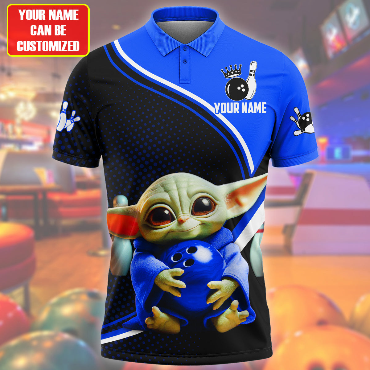 Personalized Name Blue Yd Bowling Q4 All Over Printed Unisex Shirt Q120601