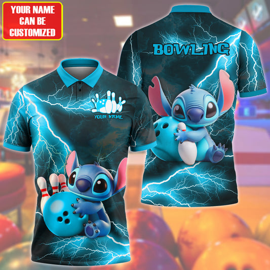 Personalized Name Teal ST Bowling Thunder All Over Printed Unisex Shirt Q120605