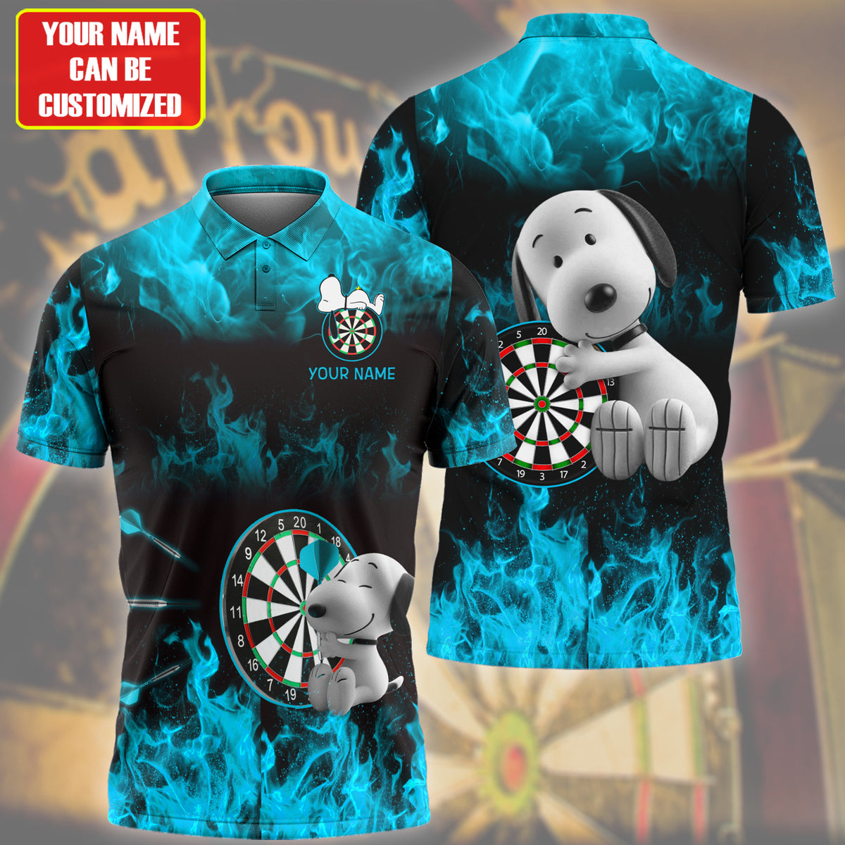 Personalized Name Teal Snp Darts Fire All Over Printed Unisex Shirt Q120605