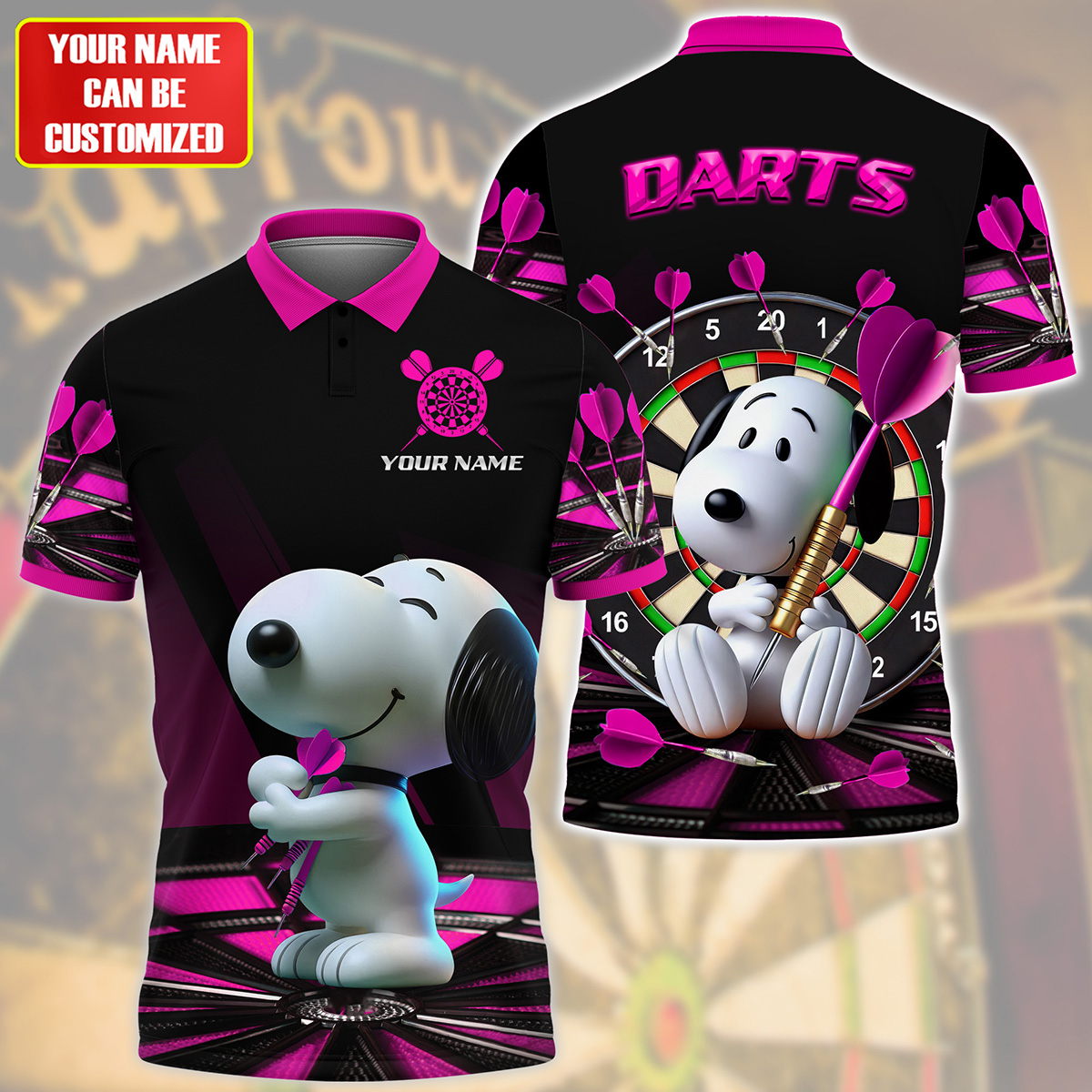 Personalized Name Pink Snp Darts Q2 All Over Printed Unisex Shirt Q120606